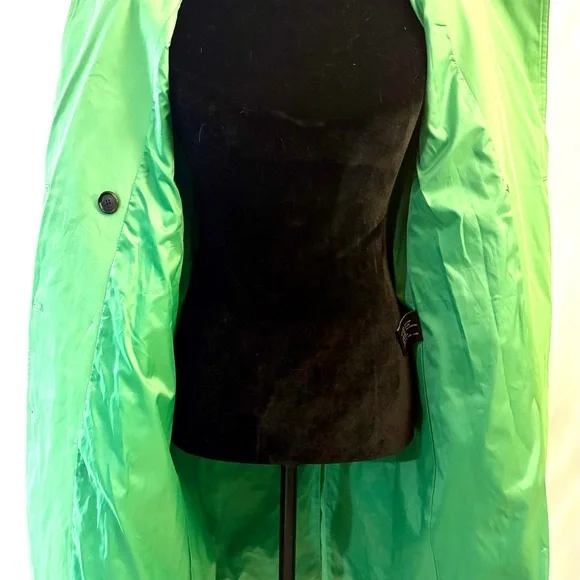 Anne Klein Spring Lime Green Belted Trench Coat - Picture 8 of 12